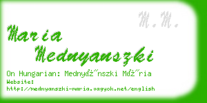 maria mednyanszki business card